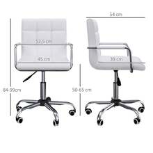 Sorruder Bürostuhl im Retrodesign, höhenverstellbar, 5 Rollen, 52,5 cm x 54 cm x 99 cm, Weiß - Verschiedenfarbig - Übersicht 3
