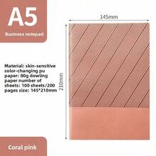 Cuaderno de Twill minimalista A5, libreta de notas práctica para oficina y negocios, suministro exclusivo en stock - Verde claro - Ver 11
