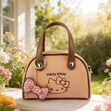 Miniso 三丽鸥 Hello Kitty 豹纹系列包包，保龄球包/饺子包/腋下包 3 种款式可选，经典卡通印花，大容量多功能设计，通勤、上学、旅行、汽车休闲百搭手提包/斜挎包（1 件装） - 彩色 - 查看 13