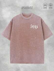 Metal Band Tees Men, Gojira Avantgarde Death Metal Double Sided Washed Cotton T Shirt, 230G Soft Breathable Summer Mode For Metal Fans, Father's Day Graduation Gift,   For Men - màu nâu - Xem 2