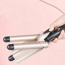 Alat Pengeriting Rambut Keramik 3 Laras, Pengeriting Gelombang Bergelombang, Alat Pengeriting Rambut untuk Rambut Kusut - Emas - View 2
