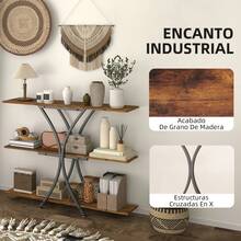 HOMCOM Mesa de banco - Castanho - Ver 3