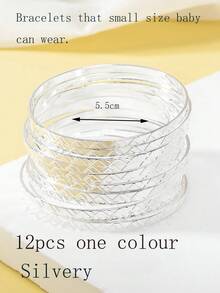 Bộ 12 vòng tay xếp chồng hình chữ W bằng kim loại sang trọng, đa năng. - Nhiều màu - Xem 13