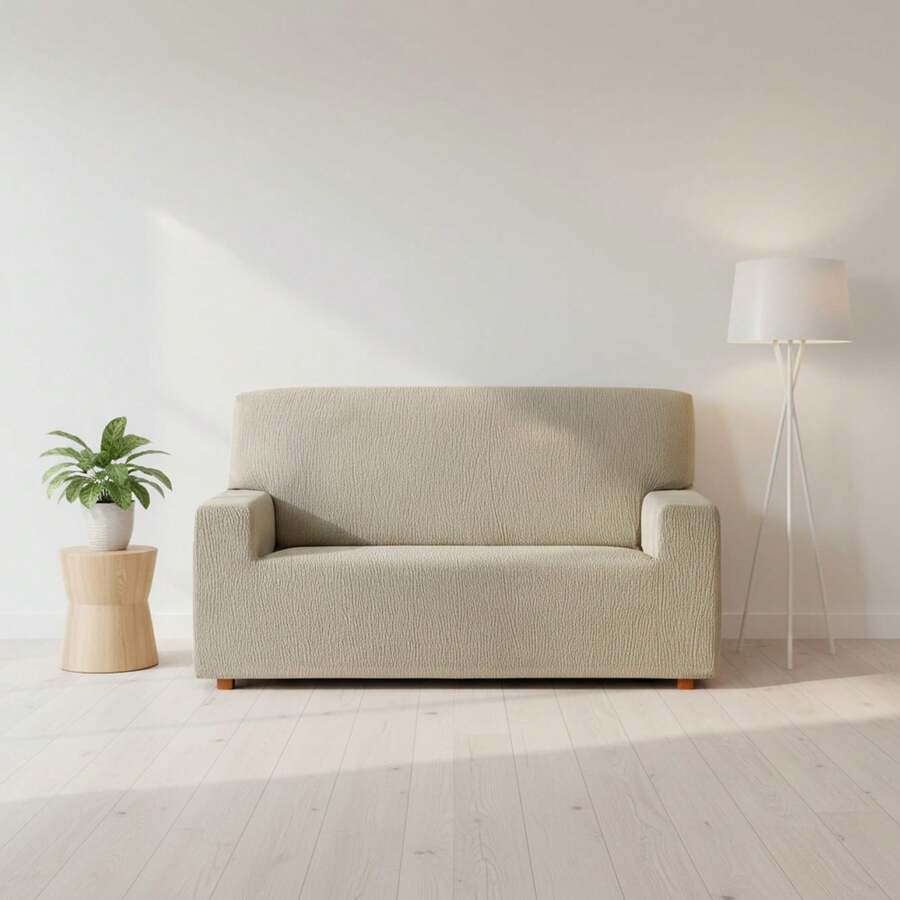 Kiva Universal And Versatile 3-Seater Sofa Cover, Various Colors Available – Easy-To-Fit Protective Sofa Cover For Backrest, Seat And Arms - Troy 2 Mink - View 1