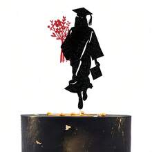 1件畢業蛋糕裝飾 學士帽裝飾品 畢業袍娃娃裝飾 慶祝成就裝飾 - 查看 2