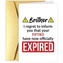 Funny 60th Birthday Card For Brother - Your 50s Have Expired - Happy Birthday Card Written By Sister After Brother And Sisters For Brother, Joking And Humorous Birthday Card Gift - One Size Fits All - View 3