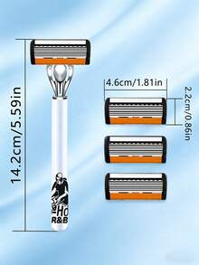 六层高端男士剃须刀，旅行必备，防滑人体工学手柄，耐用不锈钢刀片，剃须顺滑，贴面剃须，不刺激皮肤，精准剃须，修剪胡须必备，清洁方便 - 2手柄+36刀片 - 查看 3