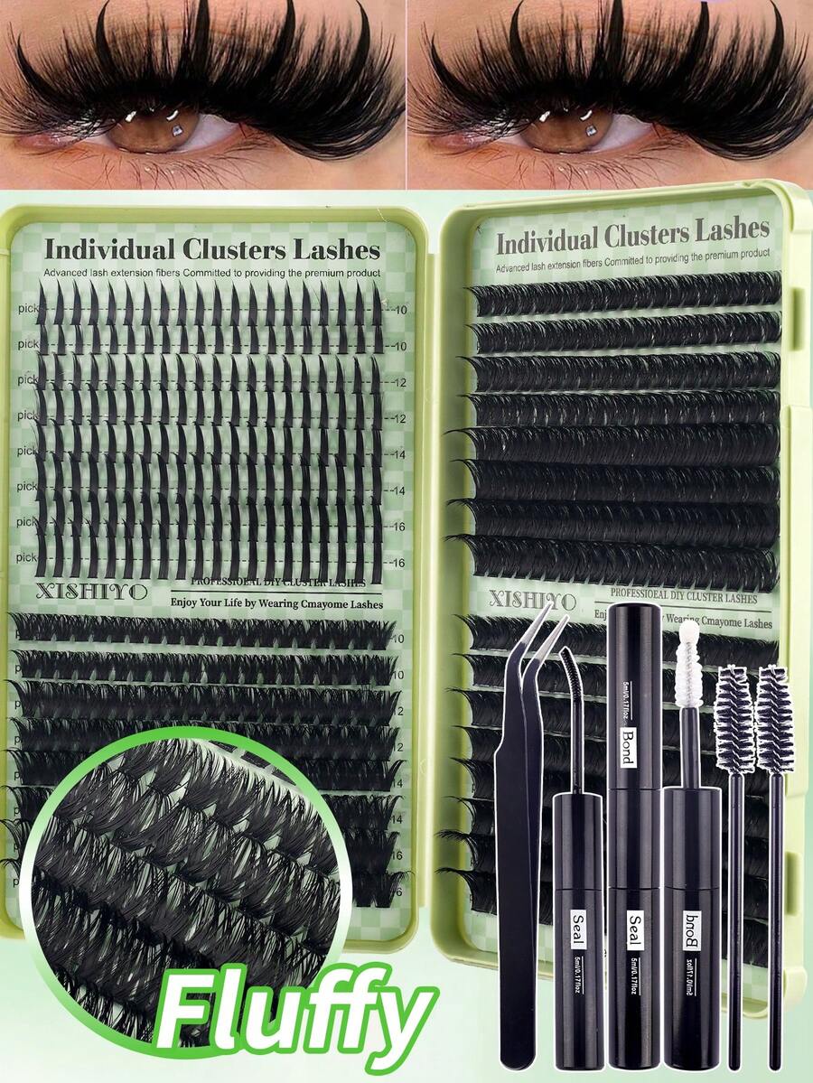 Juego de 600 piezas de pestañas postizas segmentadas con rizo D - Incluye adhesivo, líquido de peinado, pinzas y cepillo para pestañas. Capacidad extra grande, satisface las necesidades de uso a largo plazo; admite el bricolaje en casa, crea un efecto de extensión de pestañas suave y natural. Las pestañas son gruesas y esponjosas, con una apariencia realista, especialmente amigables para principiantes; juego compacto y portátil, perfecto para viajar. Duradero y fácil de operar, opción ideal para principiantes en maquillaje.