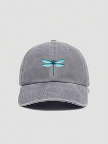 1pc Unisex Soft Top Baseball Cap With Dragonfly Print, Versatile Casual Sun Hat Suitable For Daily Wear In All Seasons - A - View 6