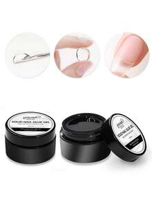 GELPOLISH 2件裝實色甲油膠，強力黏著壓貼式壓克力假指甲片，透明硬膠，適合聖誕美甲UV固化 - 8g*2 - 查看 1