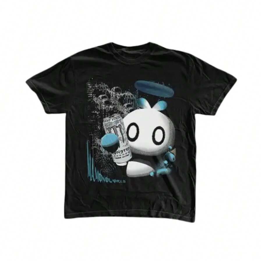 Camiseta negra más vendida localmente, Camiseta Silver Monster, Camiseta Silver Chao, Camiseta Adventure, Camiseta divertida unisex, Ropa gótica grunge Y2k Affliction para hombre y mujer, ropa de calle. - Negro - Ver 1