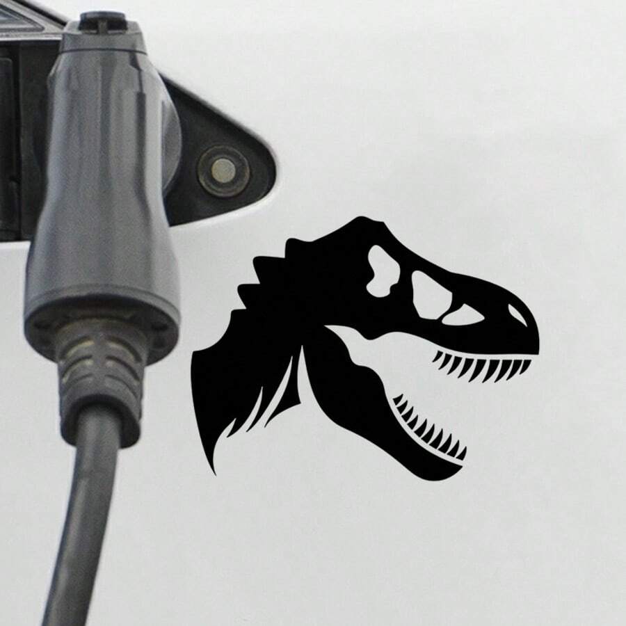 1PC, 2D Flat Sticker, Dinosaur Car Decal – Funny Dino Vinyl Car Decals– Black Cartoon Design For Car Window, Laptop, Wall – Waterproof & Removable 2D Flat Sticker Vinyl