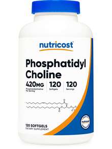 Nutricost Phosphatidyl Choline (420mg) 120 Softgels - GMO-Free, Gluten-Free - 120抽 - 查看 1
