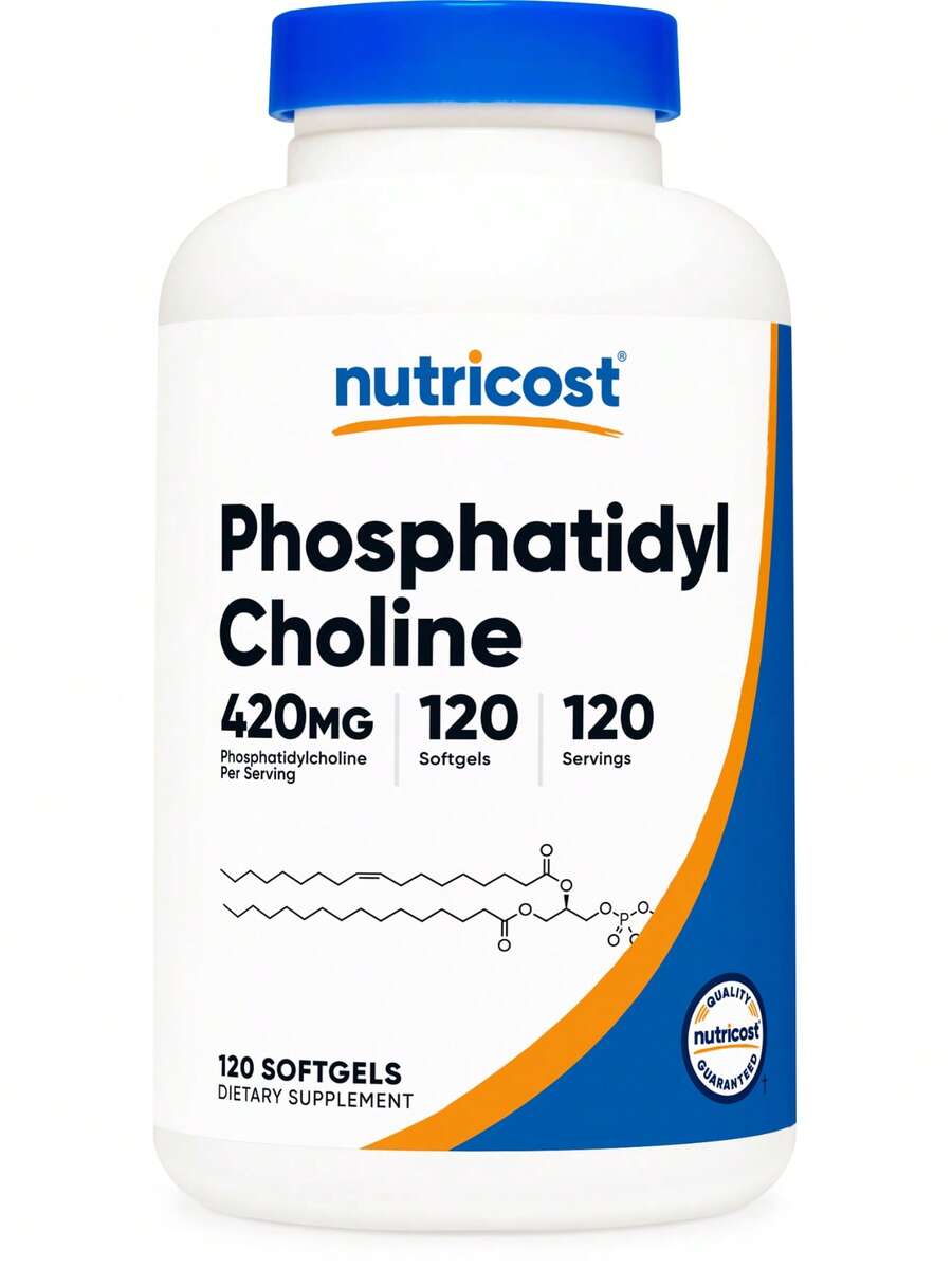 Nutricost Phosphatidyl Choline (420mg) 120 Softgels - GMO-Free, Gluten-Free - 120抽 - 查看 1