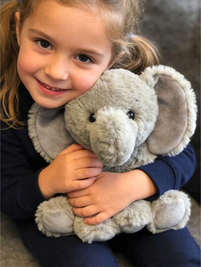 1pc 20cm/7.87in Realistic Sitting Elephant Plush Doll, Soft Fluffy Stuffed Animal, Cute Elephant Plush Doll, Adorable Room Decor And Comfy Companion, Ideal Gift For Kids And Animal Lovers
