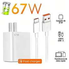 Cargador 67w Usb To Tipoc Cable Completo - Tipo de Enchufe A USA (110-127V) - Ver 1