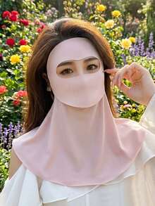 Extended Neck Protection Ice Silk Cooling Sun Protection Face Mask, Full Face And Neck Dual Protection, UPF50+ UV Blocking; Specially Designed For Women, Ice Silk Fabric Breathable And Lightweight, Anti-Fog; Soft, Lightweight And Elastic Fabric, No Pressure Marks When Worn; Adjustable Ear Loops, Comfortable All-Day Wear; Quick-Drying And Sweat-Resistant, Suitable For Driving, Cycling, Gardening, Golf, Hiking, Fishing And Other Outdoor Activities; Breathable And Ventilated Structure, Sun Protection Without Stuffiness; Essential For Outdoor Workers, Travelers And Beach Lovers In Summer; Skin-Friendly And Lightweight, Ideal Choice For Daily Outdoor Sun Protection - Multiple Styles - View 3