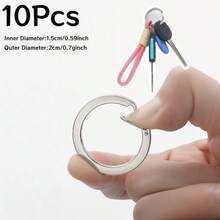2pcs/5pcs/10pcs Minimalist Fashion Outdoor Spring Key Ring Open Loop, Polished Press-Button Key Carabiner, Suitable For Home, Car, Office Key Accessories - Multicolor - View 18