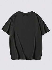 T-Shirt, Summer Tops QD0516436 Casual Women's T-Shirts Comfortable Short-Sleeved Cotton T-Shirt, Summer Outfit Men - 黑色 - 查看 4