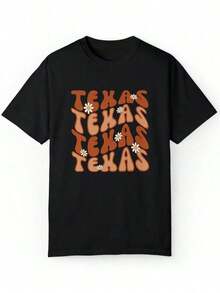 LC Texas Longhorns College Floral-Shirt,UT Longhorn Tee,College Game Day Shirt,Austin Texas College Chirt,Hook Em Horns GiftCasual Daily WearT-Shirt,R - 黑色 - 1 - 查看 6