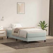 vidaXL Struttura letto a molle, letto imbottito per camera da letto, struttura letto con rete a doghe e gambe di supporto, letto singolo per camera da letto, velluto grigio chiaro 80x200cm - Grigio Chiaro - Visualizzare 18