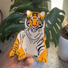 Fashionable New Acetate Animal Tiger, Kangaroo, Dinosaur, Leopard Hair Clips, Creative Niche Design Claw Ponytail Clips, Beautiful Gift,Summer,Holiday,Travel Summer Hair Accessories Beach Claw Clips Vacay Hair Claws,Festival,Birthday - Multicolor - View 2