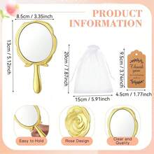 Bộ 18 món, gồm gương họa tiết hoa hồng, hộp phấn bằng nhựa, thiệp cảm ơn, túi voan, quà tặng tiệc cưới cho cô dâu, phù dâu và khách mời. - Nhiều màu - Xem 6