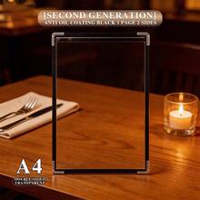 A4 Size Leather Cover Transparent Display Binder, Transparent PVC Page Protector Recipe Book, Restaurant Menu Holder, Restaurant Cash File Folder, Restaurant Menu, Kitchen Organization Supplies - Multicolor - View 12