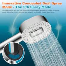 Filtered Showerhead With Handheld High Pressure 5 Sprays Handheld Shower Head With Brass Holder 71 Metal Hose Water Softener For Hard Water-Remove Chlorine Reduces Dry Itchy Skin - 附1個過濾器的淋浴噴頭 - 查看 5