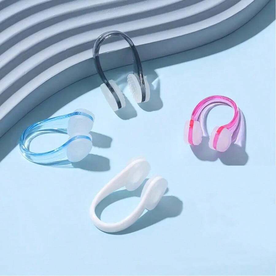 1 chiếc kẹp mũi bơi bằng silicon tối giản, chống thấm nước, thích hợp cho việc luyện tập ở hồ bơi. - A - Xem 1