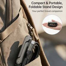 2-In-1 240W Super Fast Charging Cable With Invisible Phone Stand, Type-C Charger Cord For Gaming Office Car Travel, Durable Black - Samsung - View 3