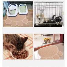 1个PVC防滑宠物猫砂垫，猫爪形状猫厕所垫，两用猫砂垫，可作餐垫使用，猫咪用品 - 彩色 - 查看 11