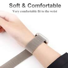 2条米兰磁吸表带,适用于华为Watch Fit 4 Pro/Fit 4/Fit 3,可调节替换表带,高品质不锈钢升级版,适合日常工作、户外活动、商务聚会等场合,多功能腕带,时尚现代手表升级配件表带 - 銀色+黑色 - 查看 4