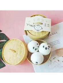 1/2/4 pièces Jouet de serrage en forme de ravioli, Balle anti-stress en forme de ravioli, Jouet de serrage en forme de petits pains vapeur, Cadeau pour adultes - Multicolore - Voir 5