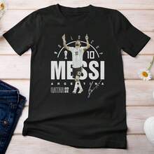 Mes Si #10 Argentina Soccer GOAT Shirt, World Tournament Custom Gift For Sports Fans Graphic Tee, Foo - màu đen - Xem 1