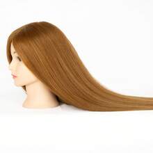 Đầu ma-nơ-canh bằng tóc thật 70% kèm chân đế, đầu ma-nơ-canh tóc dài 24 inch để tập tết tóc và tạo kiểu, bộ dụng cụ làm tóc và thực hành thẩm mỹ. - Xem 2