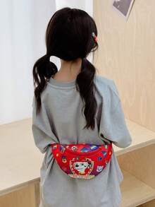 1 chiếc túi đeo hông thời trang in hình hoạt hình Paw Patrol, túi đeo vai đơn giản, túi đeo chéo dễ thương thích hợp cho du lịch và đi làm. - Nhiều màu - Xem 1