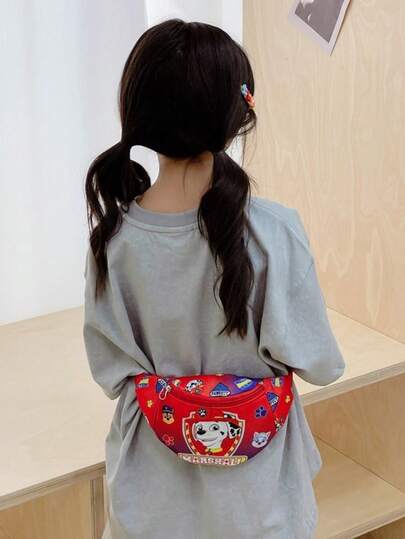  1 chiếc túi đeo hông thời trang in hình hoạt hình Paw Patrol, túi đeo vai đơn giản, túi đeo chéo dễ thương thích hợp cho du lịch và đi làm.