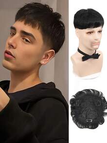 Men's Toupee Hair System, Mediterranean Style Wig To Cover Baldness, Classic & Fashionable Synthetic Full Cap Fluffy Wig, Attractive Short Hairstyle Wig, High Quality Wig Top Pad - Multicolor - View 10