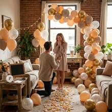 29PCS Blush Beige Party Balloon Set Round Helium Balloon Birthday Decoration, Romantic Luxury, Retirement Party Wedding Birthday Graduation Celebration Home Decoration Birthday And Themed Party Supplies - Màu be hồng - Xem 4