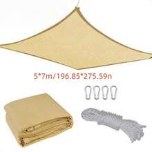1 tấm bạt che nắng ngoài trời màu be, kích thước 6m x 8m (khoảng 19,7 x 26,2 ft), hình tam giác/tứ giác tùy chọn, chống tia UV cho sân hiên, ban công, thoáng khí. - A - Xem 30