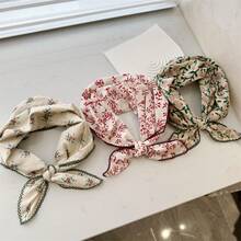 Women Bandana & Square Scarves - Creamy Yellow Cartoon Heart - View 7