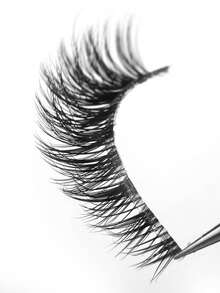 7 Pairs 5-12mm Natural Criss-Cross Transparent Stem False Eyelashes, Suitable For Parties, Festivals, Etc. - Black - View 10