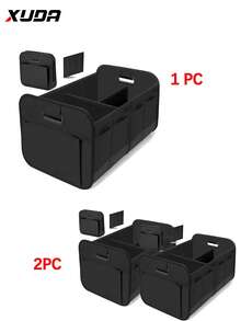 XUDA 1 pieza/2 piezas Caja de almacenamiento para baúl de coche de gran resistencia, diseño plegable con múltiples compartimentos y asa reforzada, apta para sedán, SUV y MPV, organizador de baúl - 1 PC - Ver 1