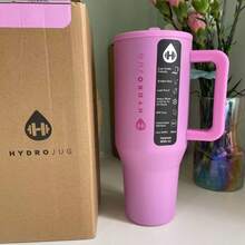 40 Oz Tumbler Stainless Steel Coffee Mug Cup Insulated Portable Vacuumhydrojug Travel Tumbler With Handle Lid Straw Water Bottle - Nhiều màu - Xem 17