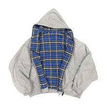Mens Oversized Reversible Hoodies Women Plaid Preppy Hoodie Streetwear Vintage Zipper Hooded Sweatshirt  All    Oversized    Christmas  Halloween  Thanksgiving Day - màu đen - Xem 7