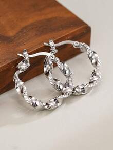 1 par de pendientes de aro clásicos, adecuados para mujeres, se pueden usar como regalo de boda, aniversario, fiesta de compromiso o Día de San Valentín - 11# - Ver 21