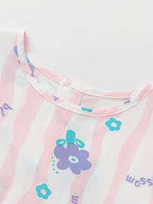 Balabala Bộ đồ ngủ mùa hè cho bé năm 2026, chất liệu cotton mềm mại, nhẹ nhàng, thoáng khí, thoải mái, mát mẻ và ấm áp. - tông màu trắng đỏ - Xem 3