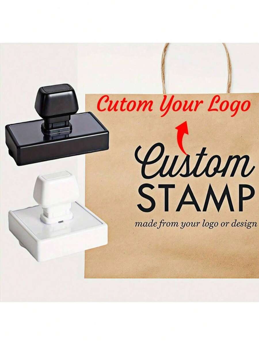 1pc Customizable Large Logo Pattern Stamp, Multiple Sizes Available, Can Customize Pattern, Name, Anniversary Date, Address, Pet Portrait, Etc., Multi-Functional Suitable For School, Business, Office, Compact And Durable, No Ironing Required, Rich Colors Cute And Interesting, Unique Personalized Customized Automatic Stamp, Ideal Gift For Women, Men, Friends, Family, Colleagues - Multicolor - View 1