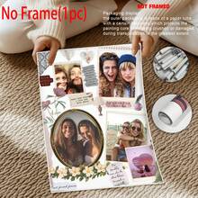 1 pieza "Mejor amiga" Postal de caja de cerillas Collage de póster personalizado, La foto de las hermanas juntas Regalo personalizado con tema animal Decoración de pared personalizada, Plantilla editable - multicolor - Ver 4